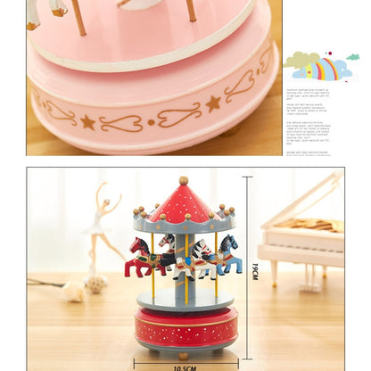 Sky City Carousel Clockwork Music Box Couples Birthday Gift(K0132 Star Pink) - Home & Garden by buy2fix | Online Shopping UK | buy2fix