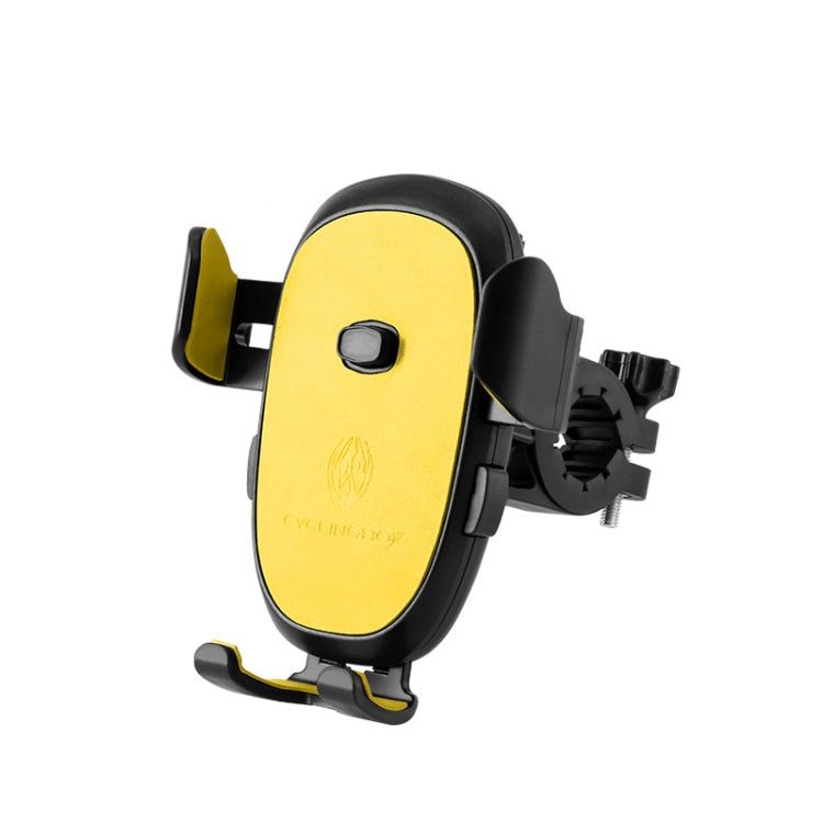 2 PCS CYCLINGBOX BG-2930 Bicycle Mobile Phone Frame Plastic One-Click Lock Mobile Phone Bracket, Style: Handlebar Installation (Yellow） - Outdoor & Sports by CYCLINGBOX | Online Shopping UK | buy2fix
