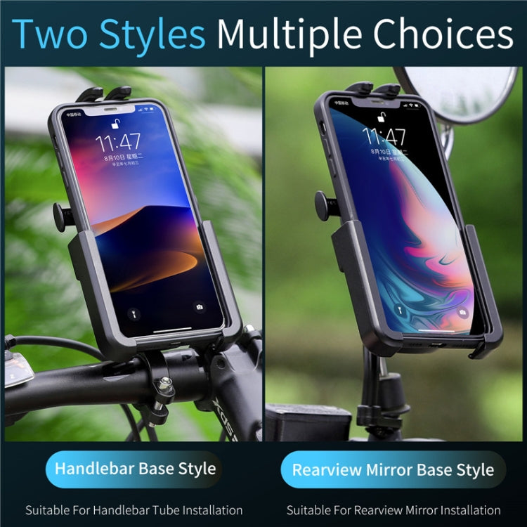 WEST BIKING  Bike Mobile Phone Holder Aluminum 360 Rotatable Electric Bike Scooter Motorcycle Phone Stand,Style: Rearview Mirror Style - Holders by WEST BIKING | Online Shopping UK | buy2fix