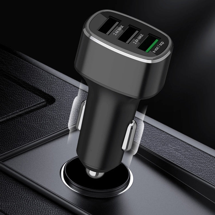 Three USB Ports Car Fast Charging Charger For Huawei/For OPPO/VIVO/OnePlus And Other Flash Charging, Model: GT680 Black - In Car by buy2fix | Online Shopping UK | buy2fix
