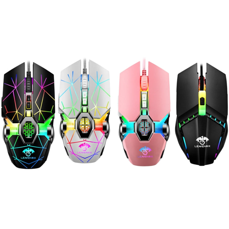 LEAVEN 7 Keys 4000DPI USB Wired Computer Office Luminous RGB Mechanical Gaming Mouse, Cabel Length:1.5m, Colour: S30 Black - Wired Mice by LEAVEN | Online Shopping UK | buy2fix