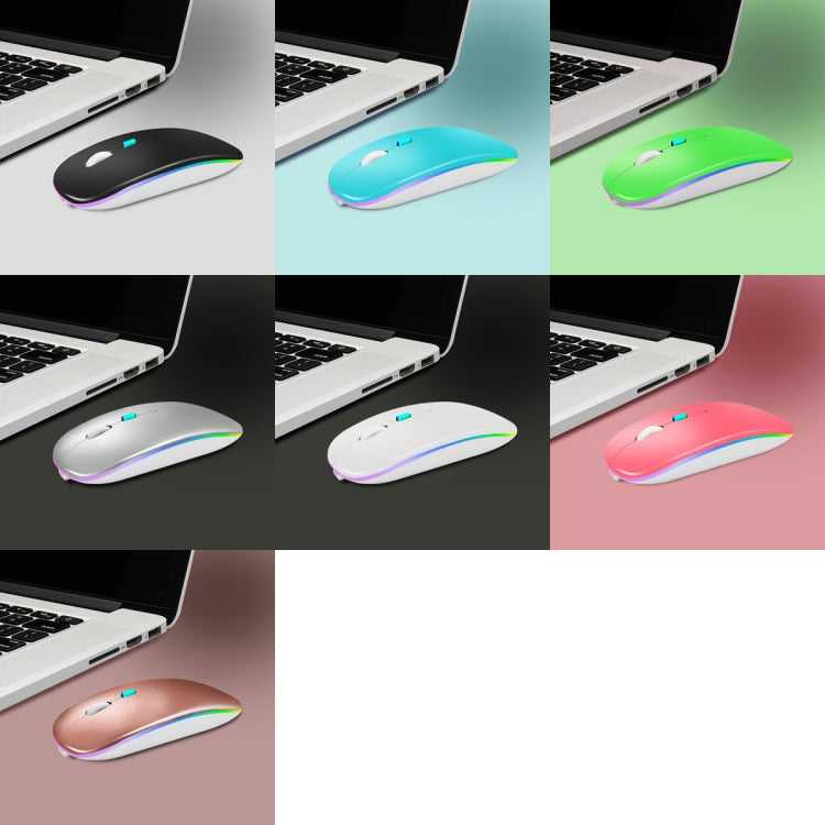 Y20 4 Keys Colorful Glow Charging Mute Mouse Notebook Game Wireless Mouse, Colour: 2.4G + Bluetooth (Silver) - Wireless Mice by buy2fix | Online Shopping UK | buy2fix