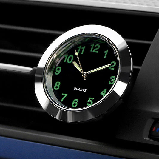 Car Clock Night Light Electronic Clock Car Decoration Quartz(Silver Border) - In Car by buy2fix | Online Shopping UK | buy2fix
