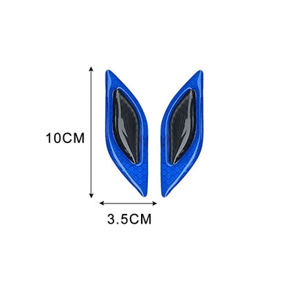 2 Sets Carbon Fiber Warning Sticker Car Anti-Collision Strip Leaf Plate Reflective Sticker Hood Light Eyebrow Anti-Collision Drops Sticker(6 PCS (White)) - In Car by buy2fix | Online Shopping UK | buy2fix