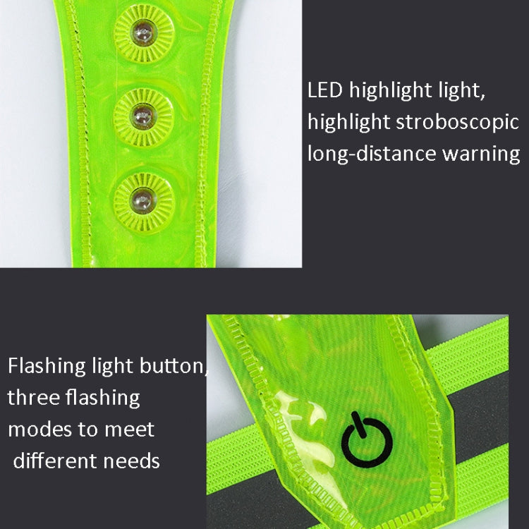 LED Reflective Vest High Stretch Outdoor Reflective Vest Traffic Safety Reflective Clothing(Yellow) - In Car by buy2fix | Online Shopping UK | buy2fix