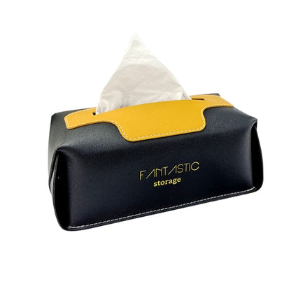 SJM0041 Car PU Paper Tissue Box Hotel Napkin Paper Box Toilet Paper Box(Black) - In Car by buy2fix | Online Shopping UK | buy2fix