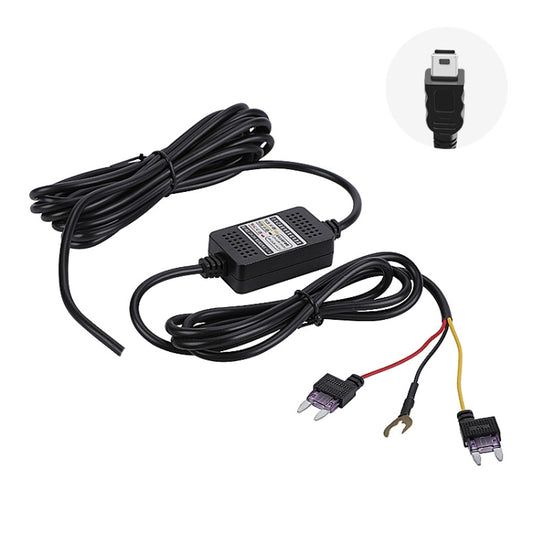 H516 Recording Step-down Line Shrinkage Video Car Charger Line Parking Monitoring Three-Core Power Cord, Model: With Fuse(Mini Straight) - In Car by buy2fix | Online Shopping UK | buy2fix
