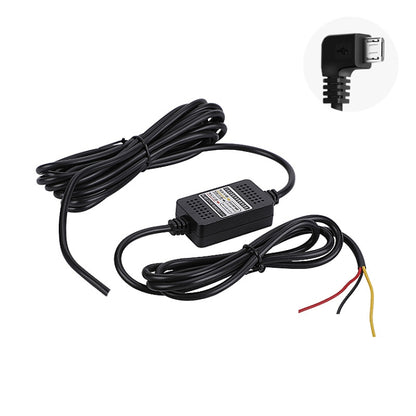 H516 Recording Step-down Line Shrinkage Video Car Charger Line Parking Monitoring Three-Core Power Cord, Model: Without Fuse(Micro Right Elbow) - In Car by buy2fix | Online Shopping UK | buy2fix