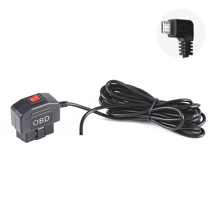 H508 OBD Car Charger Driving Recorder Power Cord 12/24V To 5V With Switch Low Pressure Protection Line, Specification: Micro Left Elbow - In Car by buy2fix | Online Shopping UK | buy2fix