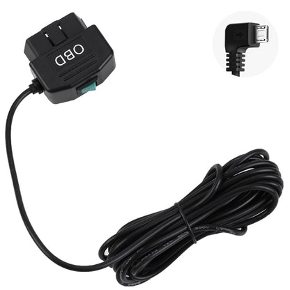 H507 Driving Recorder OBD Step-down Line Car ACC Three-Core Power Cord 12/24V To 5V 3A Low Pressure Protection Line, Specification: Micro Right Elbow - In Car by buy2fix | Online Shopping UK | buy2fix