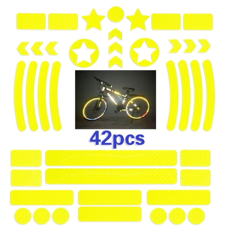 2 Sets Bicycle Honeycomb Reflective Sticker Night Reflective Logo Grid Stripe Warning Strip(Fluorescent Yellow) - Decorative Accessories by buy2fix | Online Shopping UK | buy2fix
