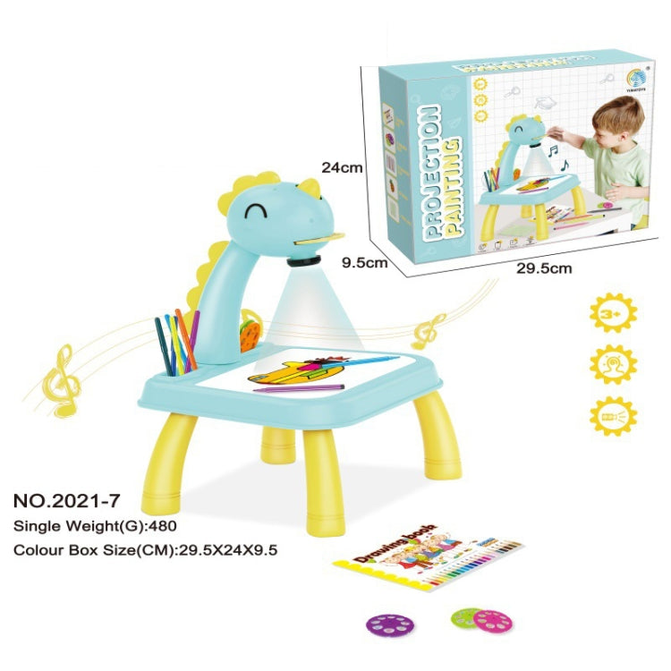 Children Multifunctional Projection Painting Toy Writing Board, wthout Watercolor Pen, Style: Dinosaur Blue - Drawing Toys by buy2fix | Online Shopping UK | buy2fix