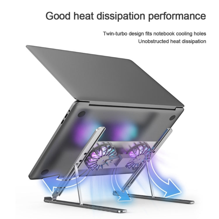 BONERUY P11F Notebook Cooling Bracket Fan Aluminum Alloy Radiator, Colour:  Gray with Type-C Cable - Computer & Networking by BONERUY | Online Shopping UK | buy2fix