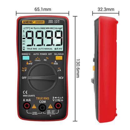 ANENG AN8009 NVC Digital Display Multimeter, Specification: Standard(Red) - Consumer Electronics by ANENG | Online Shopping UK | buy2fix