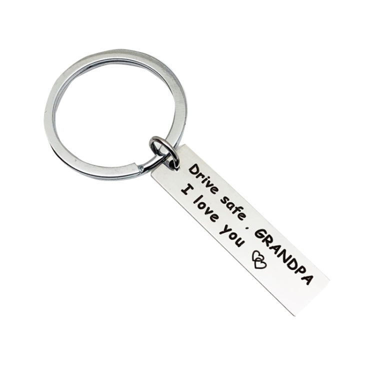 10 PCS C1010 Drive Safe Stainless Steel Tag Keychain 10x40mm(Grand Pa) - In Car by buy2fix | Online Shopping UK | buy2fix