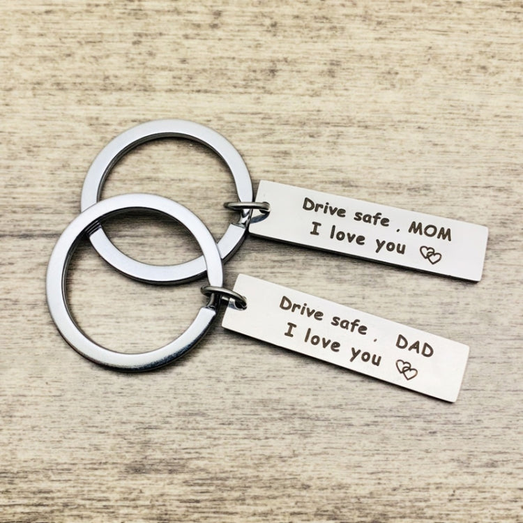 10 PCS C1010 Drive Safe Stainless Steel Tag Keychain 10x40mm(DAD) - In Car by buy2fix | Online Shopping UK | buy2fix