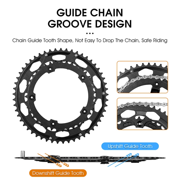 WEST BIKING YP0719274 53-39T Road Bike Crank Racing Double Disc(Black) - Bicycle Chains & Rounds by WEST BIKING | Online Shopping UK | buy2fix