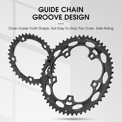 WEST BIKING YP0719274 53-39T Road Bike Crank Racing Double Disc(Black) - Bicycle Chains & Rounds by WEST BIKING | Online Shopping UK | buy2fix