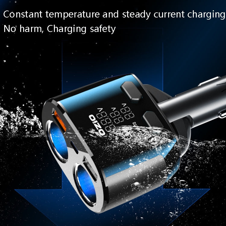 Ozio Car Charger Cigarette Lighter Conversion Plug USB Fast Flashing Charger, Model: CL48Q Black - Car Charger by ozio | Online Shopping UK | buy2fix