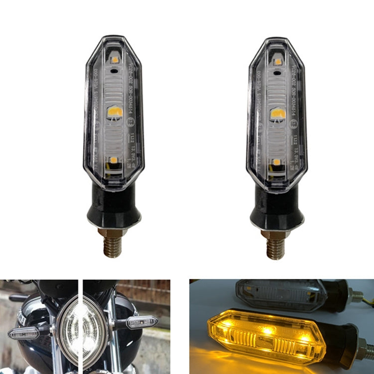 1 Pair MK-121 3 LEDs Shark Motorcycle Signal Lamp(Yellow Light) - In Car by buy2fix | Online Shopping UK | buy2fix