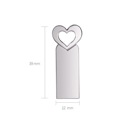 Zshqu2 Heart-Shaped USB 2.0 High Speed Metal USB Flash Drives, Capacity: 8GB(White) - USB Flash Drives by buy2fix | Online Shopping UK | buy2fix