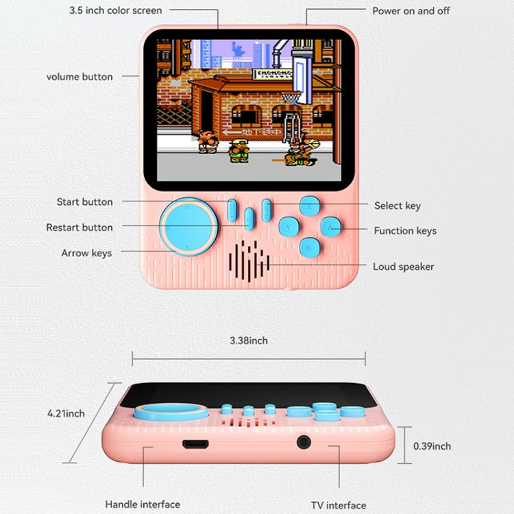 G7 3.5 inch Ultra-thin Handheld Game Console Built-in 666 Games, Style: Double (Pink) - Pocket Console by buy2fix | Online Shopping UK | buy2fix