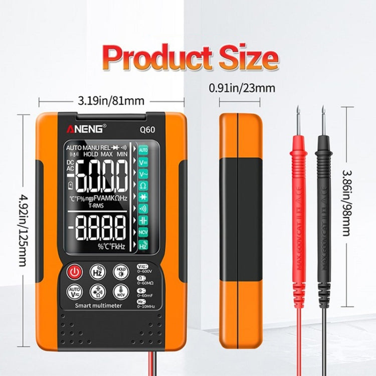 ANENG Automatic Intelligent High Precision Digital Multimeter, Specification: Q60 Intelligent(Red) - Consumer Electronics by ANENG | Online Shopping UK | buy2fix