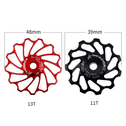 MEROCA Ceramic Bearing Mountain Bike Guide Wheel(13T Red) - Guide wheels by MEROCA | Online Shopping UK | buy2fix