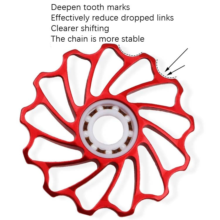 MEROCA Ceramic Bearing Mountain Bike Guide Wheel(13T Red) - Guide wheels by MEROCA | Online Shopping UK | buy2fix