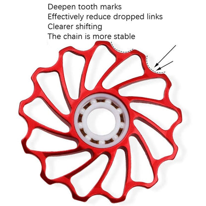 MEROCA Ceramic Bearing Mountain Bike Guide Wheel(11T Red) - Outdoor & Sports by MEROCA | Online Shopping UK | buy2fix