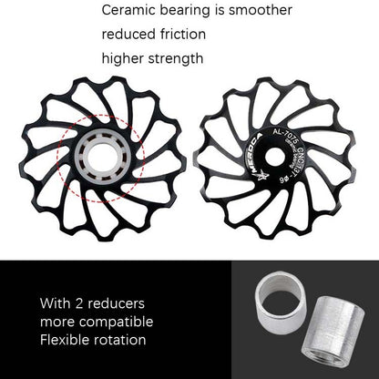 MEROCA Ceramic Bearing Mountain Bike Guide Wheel(13T Red) - Guide wheels by MEROCA | Online Shopping UK | buy2fix