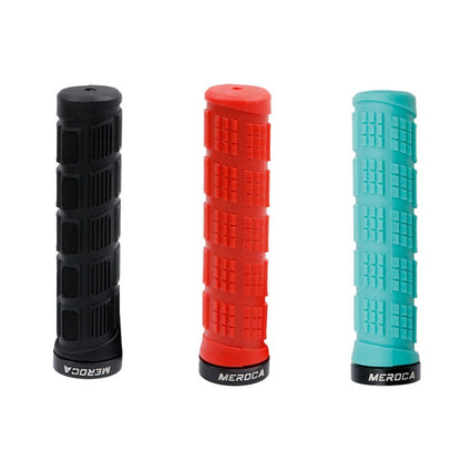 MEROCA Mountain Bike Anti-slip Shock Absorber Riding Grip Cover, Style: One Side Lock ME38 Black - Bicycle Grips by MEROCA | Online Shopping UK | buy2fix