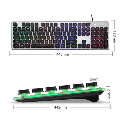 LANGTU L1 104 Keys USB Home Office Film Luminous Wired Keyboard, Cable Length:1.6m(Orange Light Black) - Wired Keyboard by LANGTU | Online Shopping UK | buy2fix