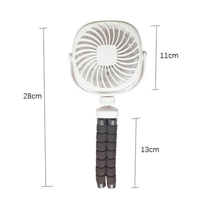 Octopus Stroller Deformation Fan Desktop Portable Handheld USB Small Fan, Colour: 2200mAh White - Electric Fans by buy2fix | Online Shopping UK | buy2fix