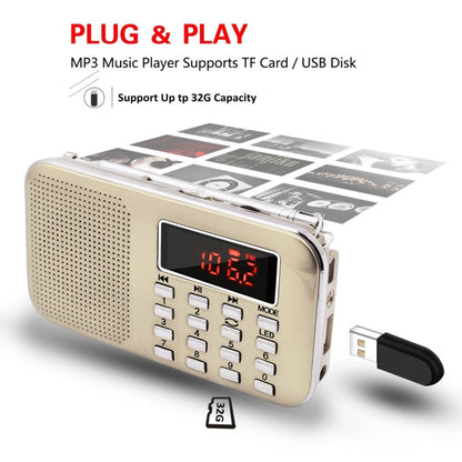 L-218AM  MP3 Radio Speaker Player Support TF Card USB with LED Flashlight Function(Red) - Consumer Electronics by buy2fix | Online Shopping UK | buy2fix