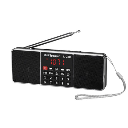 L-288FM Dual Speaker Radio MP3 Player Support TF Card/U Disk with LED Display(Black) - Radio Player by buy2fix | Online Shopping UK | buy2fix