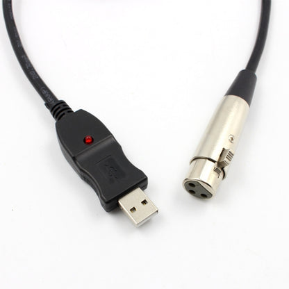 3m Microphone Connection Computer Cable USB To XLR(Black) - Consumer Electronics by buy2fix | Online Shopping UK | buy2fix