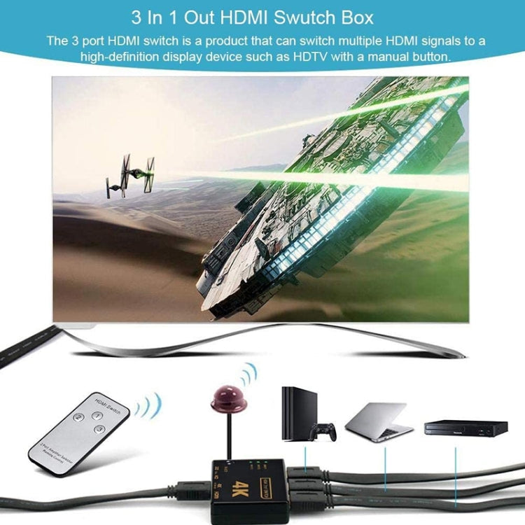 5 PCS/Set 4K 3 into 1 out HDMI Switcher With Remote Control - Switch by buy2fix | Online Shopping UK | buy2fix