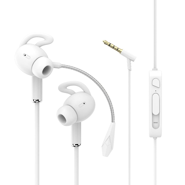 3.5mm Interface Mobile Phone Wire Control Headphones(White) - Normal Style Earphone by buy2fix | Online Shopping UK | buy2fix