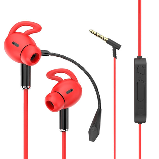 3.5mm Interface Mobile Phone Wire Control Headphones(Red) - Normal Style Earphone by buy2fix | Online Shopping UK | buy2fix