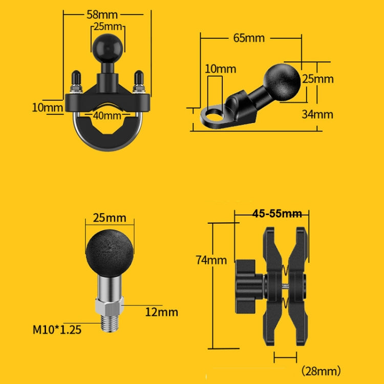 Motorcycle Bracket Crab Navigation Phone Bracket,Style： M10 Ball head - In Car by buy2fix | Online Shopping UK | buy2fix