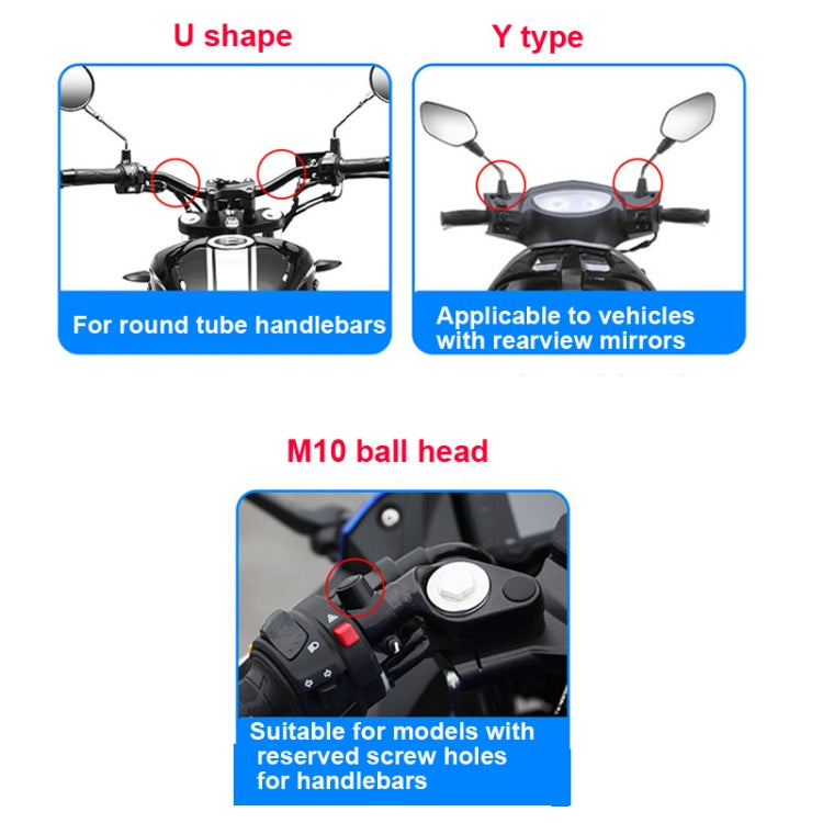 Motorcycle Bracket Crab Navigation Phone Bracket,Style： U-shaped+Anti-theft Buckle - In Car by buy2fix | Online Shopping UK | buy2fix