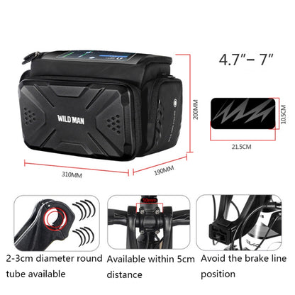 WILD MAN GS6 4L Outdoor Cycling Waterproof Bicycle Bag(Black) - Bicycle Bags by WILD MAN | Online Shopping UK | buy2fix