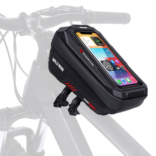 WILD MAN XS2 1L EVA Hard Shell Cycling Rainproof Bicycle Bag(Black Red) - Bicycle Bags by WILD MAN | Online Shopping UK | buy2fix