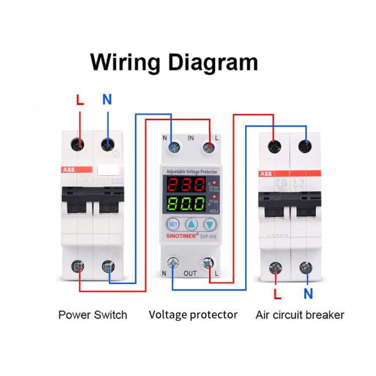 SINOTIMER SVP-916 Adjustable Self-resetting Over-voltage Under-voltage Protector, Current: 40A - Consumer Electronics by SINOTIMER | Online Shopping UK | buy2fix