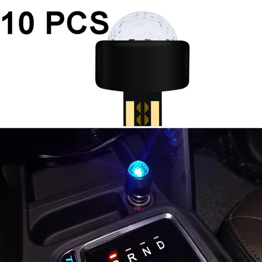 10 PCS Mini Rhythm Stage Lamp Car Colorful USB Atmosphere Light(D1) - In Car by buy2fix | Online Shopping UK | buy2fix