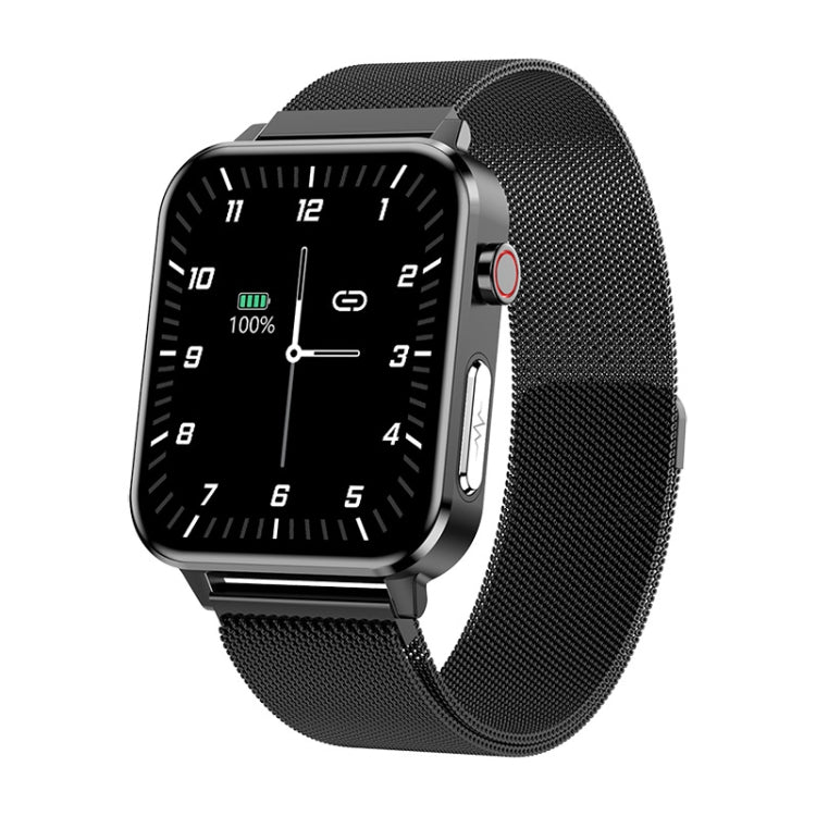 LOANIY E86 1.7 Inch Heart Rate Monitoring Smart Bluetooth Watch, Color: Black Steel - Smart Watches by LOANIY | Online Shopping UK | buy2fix