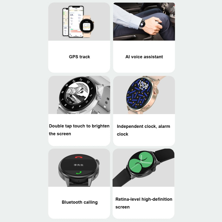 Wearkey DT4+ 1.36 Inch HD Screen Smart Call watch with NFC Function, Color: Black Silicone - Smart Watches by Wearkey | Online Shopping UK | buy2fix