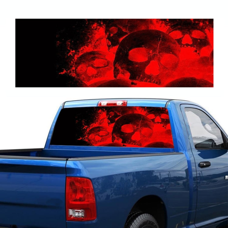 D-954 Flame Skeleton Rear Window Pattern Sticker Truck SUV Behind Wind Glass Stickers(Red) - In Car by buy2fix | Online Shopping UK | buy2fix