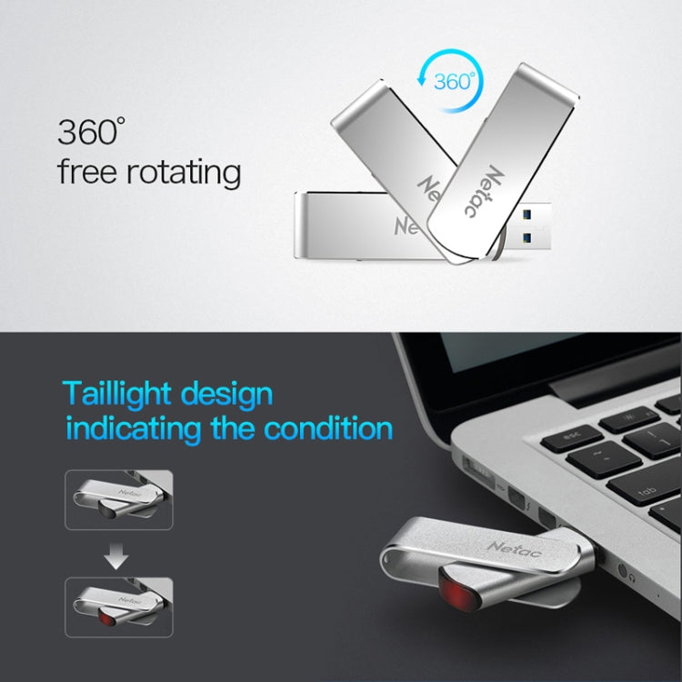 Netac U388 High Speed USB3.0 Metal Rotating Car Computer U Disk, Capacity: 128GB - USB Flash Drives by Netac | Online Shopping UK | buy2fix